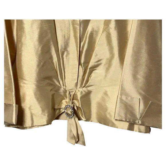 Talbots Womens Pure Silk Blouse Plus Size 16 Rhinestone Charm Dinner Evening - Picture 2 of 5